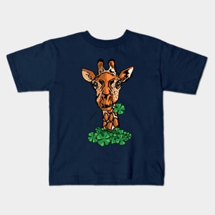 St. Patricks Day Giraffe Kids T-Shirt